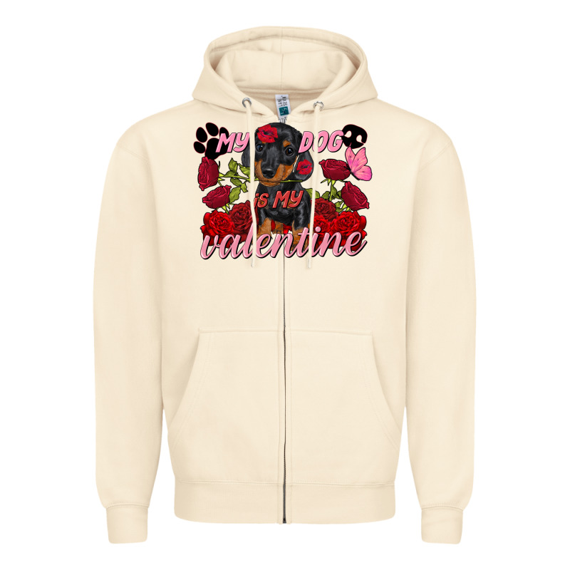 My Dog Is My Valentine Valentine's Day Zipper Hoodie by FaDigitalArtStudio | Teevron