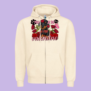My Dog Is My Valentine Valentine's Day Zipper Hoodie Designed By Fadigitalartstudio