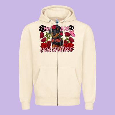 My Dog Is My Valentine Valentine's Day Zipper Hoodie Designed By Fadigitalartstudio