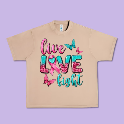 Live Love Fight Breast Cancer Urban Heavy Tee Designed By Texasbilliewilder