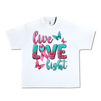 White live love fight breast cancer Urban Heavy Tee - texasbilliewilder