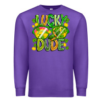 Purple Lucky Dude Premium Sweatshirt - CowhideDigitalArt