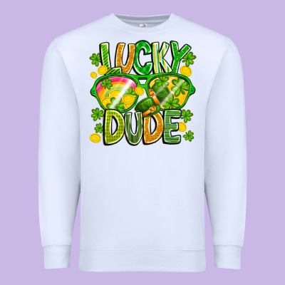 Lucky Dude Premium Sweatshirt Designed By Cowhidedigitalart