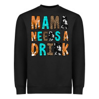 Black Mama Needs a Drink Heavyweight Sweatshirt - CowCowDesign