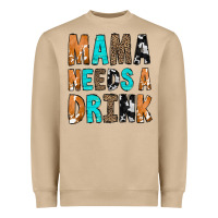 Mushroom Mama Needs a Drink Heavyweight Sweatshirt - CowCowDesign