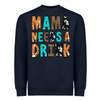 Navy Mama Needs a Drink Heavyweight Sweatshirt - CowCowDesign