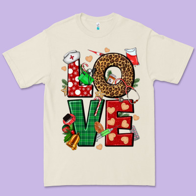 Love Nurse Christmas Premium Tee Designed By Nancycooperartshop