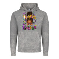 Cloud Rock mardi gras teacher afro messy bun Vintage Hoodie - texasbilliewilder