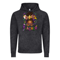 Vintage Black mardi gras teacher afro messy bun Vintage Hoodie - texasbilliewilder