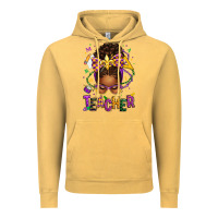 Vintage Mustard mardi gras teacher afro messy bun Vintage Hoodie - texasbilliewilder