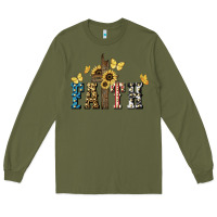 Army Green Faith USA sunflower 4th of july Long Sleeve Tee - HowdyJamesFarm