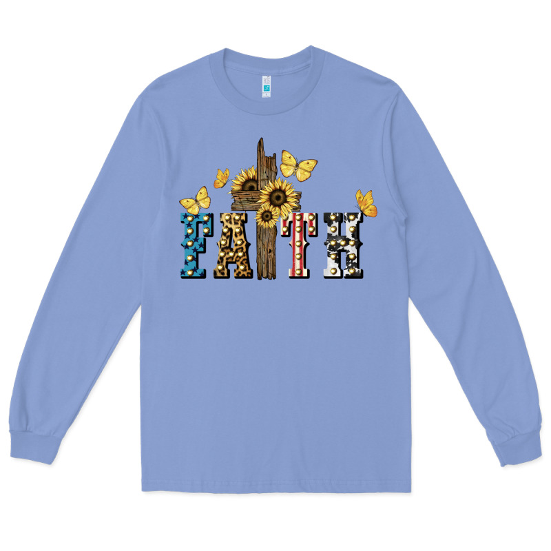 Faith Usa Sunflower 4th Of July Long Sleeve Tee by HowdyJamesFarm | Teevron