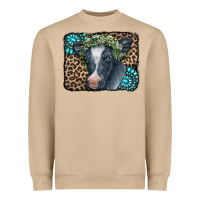 Floral Cow Leopard Gemstone Heavyweight Sweatshirt | Teevron