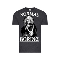 Vintage Black Limited Edition Grandma Addams (Frump)- Normal Is Boring Vintage Tee - tuanDangUi