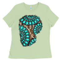 Matcha gemstone cowhide patches Ladies Tee - RanaPortraitStore