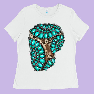 Gemstone Cowhide Patches Ladies Tee Designed By Ranaportraitstore