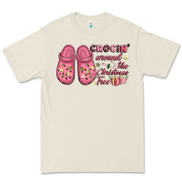 Bone Pink Christmas crocin' around the Christmas tree Premium Tee - NancyCooperArtShop