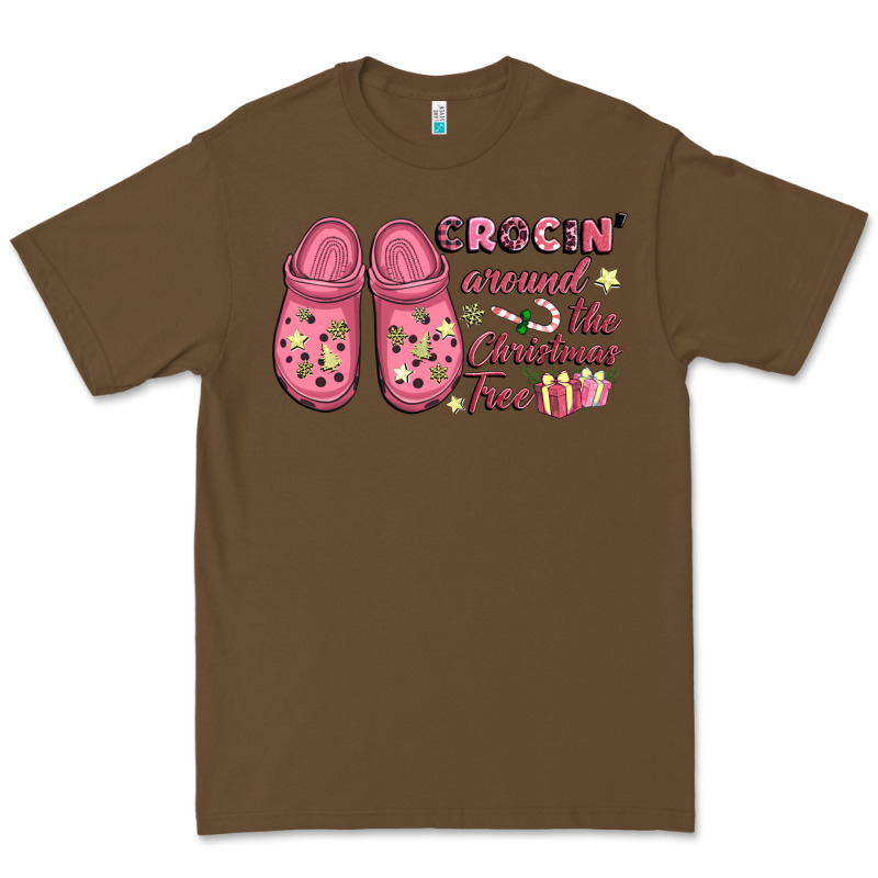 Pink Christmas Crocin' Around The Christmas Tree Premium Tee by NancyCooperArtShop | Teevron