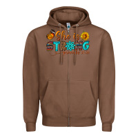Chestnut she is strong Zipper Hoodie - BundleAndBundleShop