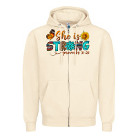 She Is Strong Zipper Hoodie | Teevron