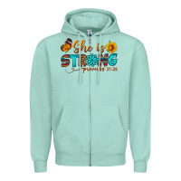 Seafoam she is strong Zipper Hoodie - BundleAndBundleShop