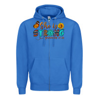 True Royal she is strong Zipper Hoodie - BundleAndBundleShop