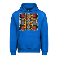 Cobalt cowhıde aztec serape wıth leopard and sunflowers brushstroke Urban Hoodie - Artiststas