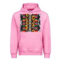 Cowhıde Aztec Serape Wıth Leopard And Sunflowers Brushstroke Urban Hoodie | Teevron