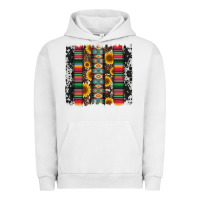 Pigment Lunar Rock cowhıde aztec serape wıth leopard and sunflowers brushstroke Urban Hoodie - Artiststas