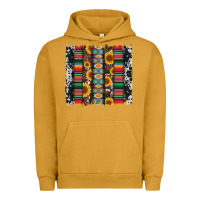 Pigment Peanut Butter cowhıde aztec serape wıth leopard and sunflowers brushstroke Urban Hoodie - Artiststas