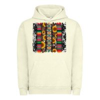 Pigment Pistachio cowhıde aztec serape wıth leopard and sunflowers brushstroke Urban Hoodie - Artiststas