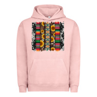 Pigment Salmon cowhıde aztec serape wıth leopard and sunflowers brushstroke Urban Hoodie - Artiststas
