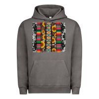 Pigment Tornado cowhıde aztec serape wıth leopard and sunflowers brushstroke Urban Hoodie - Artiststas