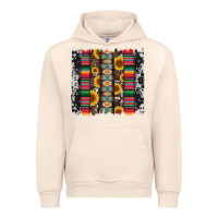 Sandshell cowhıde aztec serape wıth leopard and sunflowers brushstroke Urban Hoodie - Artiststas