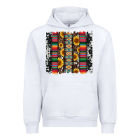 White cowhıde aztec serape wıth leopard and sunflowers brushstroke Urban Hoodie - Artiststas