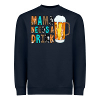 Navy Mama Needs a Drink Heavyweight Sweatshirt - CowCowDesign