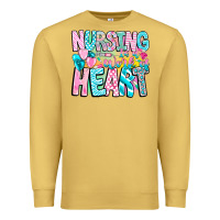 Antique Gold Nursing is a work of heart Premium Sweatshirt - CowhideDigitalArt