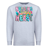Heather Grey Nursing is a work of heart Premium Sweatshirt - CowhideDigitalArt