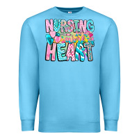 Ocean Blue Nursing is a work of heart Premium Sweatshirt - CowhideDigitalArt