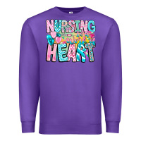Purple Nursing is a work of heart Premium Sweatshirt - CowhideDigitalArt