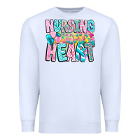 White Nursing is a work of heart Premium Sweatshirt - CowhideDigitalArt