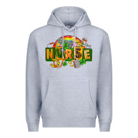 Heather Grey nurse st patricks Premium Hoodie - FaDigitalArtStudio