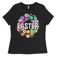 Easter With Eggs And Daisy Ladies Tee | Teevron