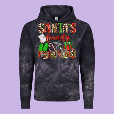 Santa's Favorite Phlebotomist Vintage Hoodie Designed By Texasbilliewilder