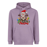 Lavender Mooey Christmas Heavyweight Hoodie - CowhideDigitalArt