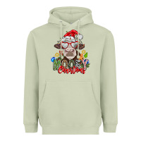 Matcha Mooey Christmas Heavyweight Hoodie - CowhideDigitalArt