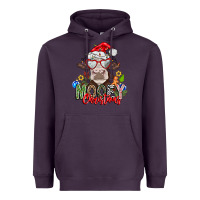 Plum Mooey Christmas Heavyweight Hoodie - CowhideDigitalArt