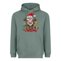 Sage Mooey Christmas Heavyweight Hoodie - CowhideDigitalArt