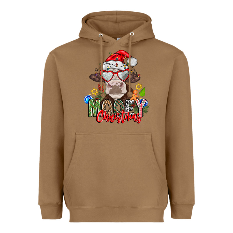 Mooey Christmas Heavyweight Hoodie by CowhideDigitalArt | Teevron
