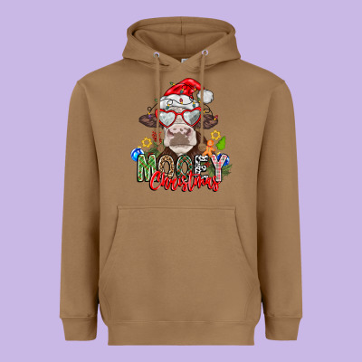 Mooey Christmas Heavyweight Hoodie Designed By Cowhidedigitalart